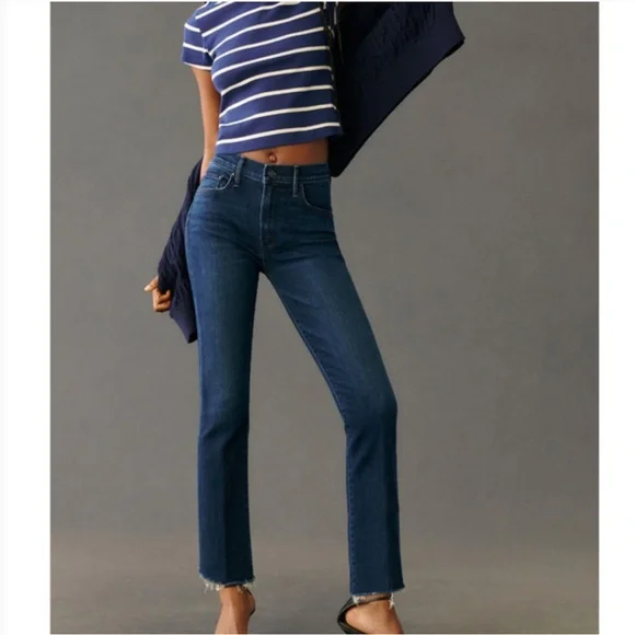 Mother The Insider Crop Step Fray Jeans in Movin On Up Size 31 - Picture 16 of 16